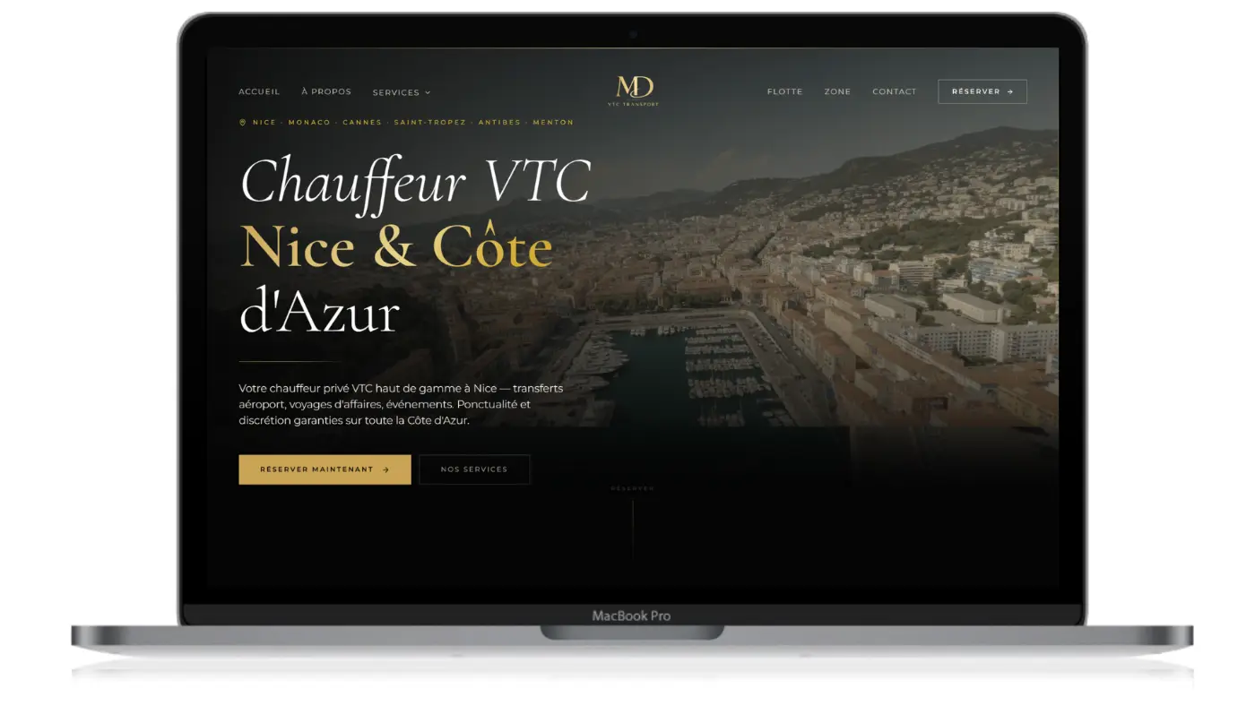 MD VTC Transport — Chauffeur privé Nice Côte d'Azur